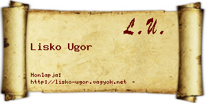 Lisko Ugor névjegykártya